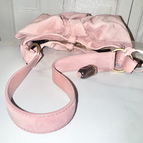 Saint Laurent Suede Bow Shoulder Bag - Picture 9 of 12